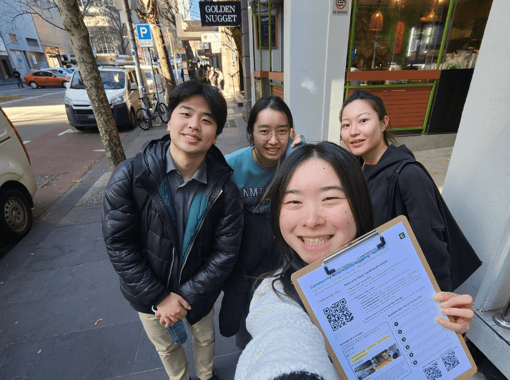 Person using a wheelchair outside a venue